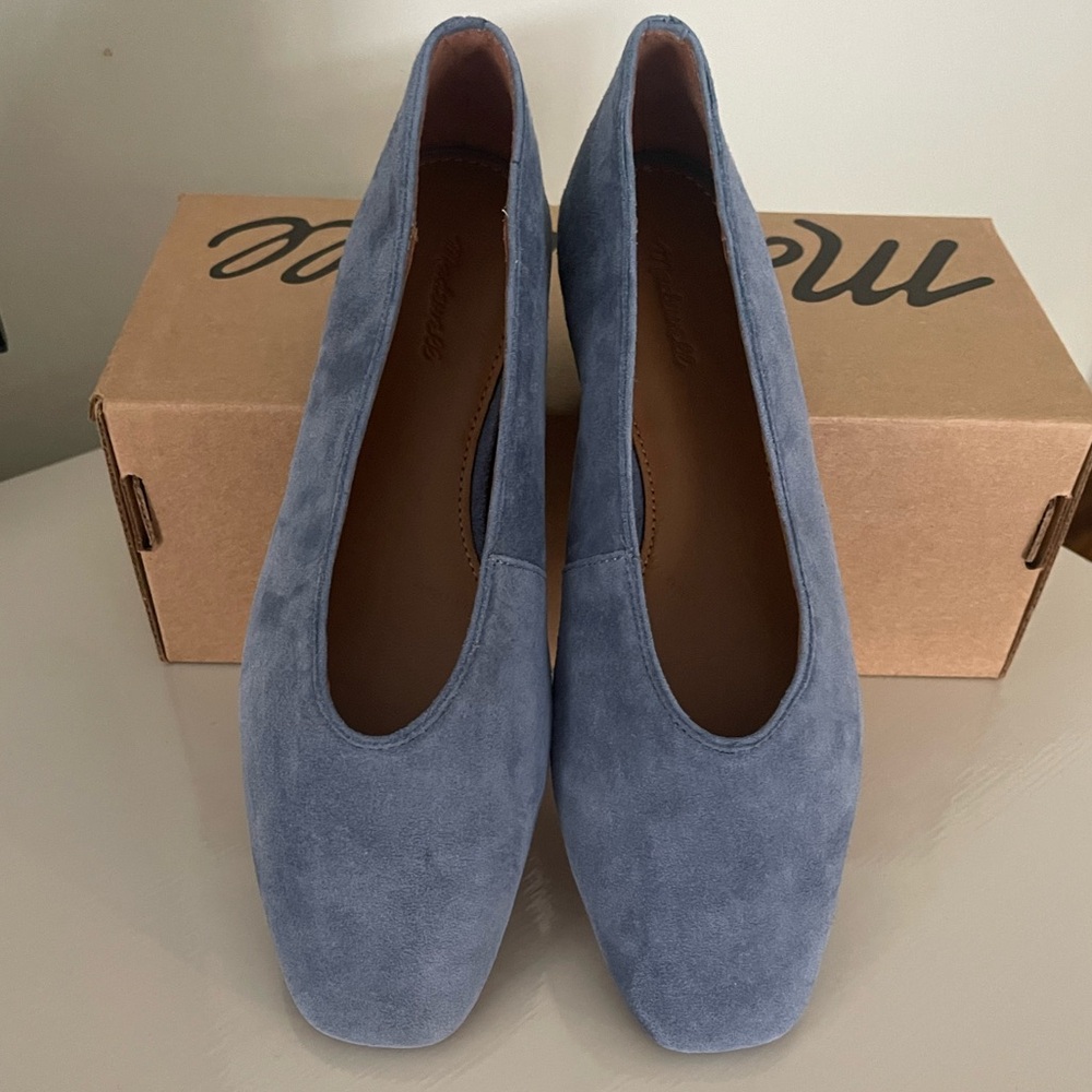 Madewell The Mylie Ballet Flat in Balsalt Blue Suede - Picture 7 of 8